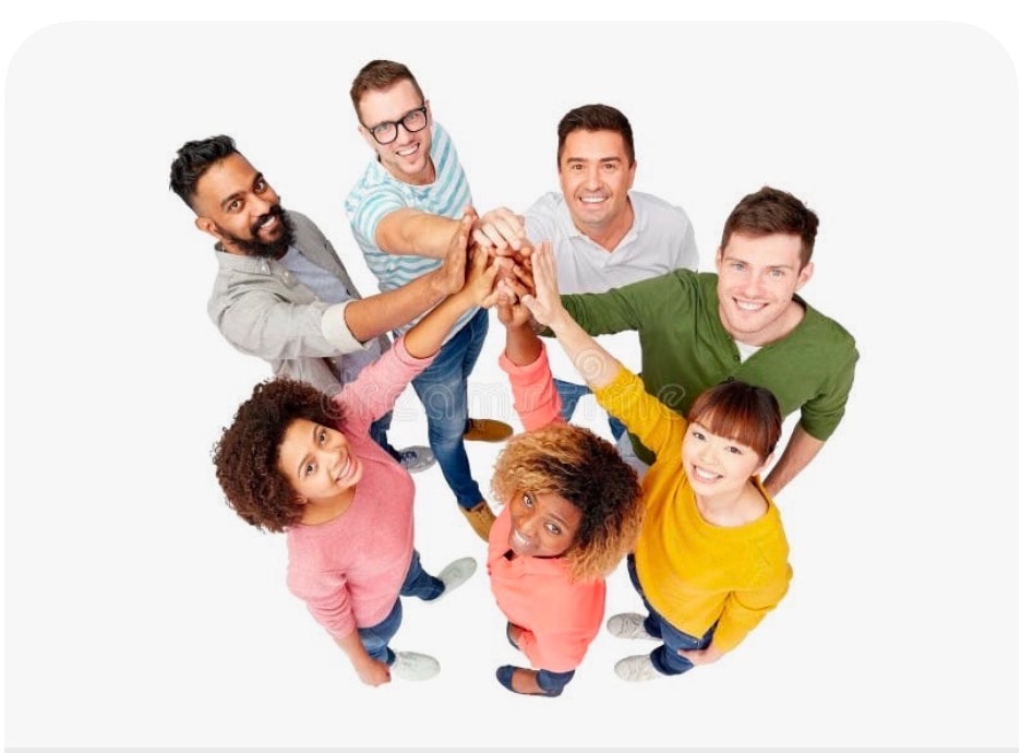 Diverse community of residents smiling and connecting at Lucy's Housing Solutions